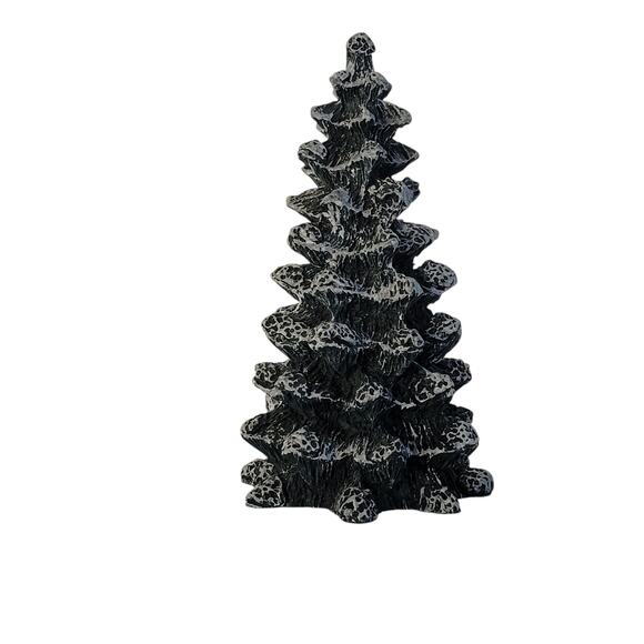 Vintage Christmas Village Snowy Pine Tree – Resin Miniature Accessory - Picture 1 of 10